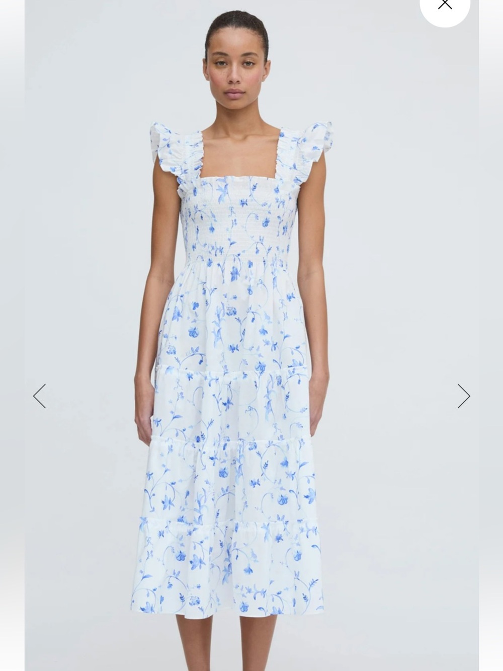 Hill House The Ellie Nap Dress - Blue Botanical size XS